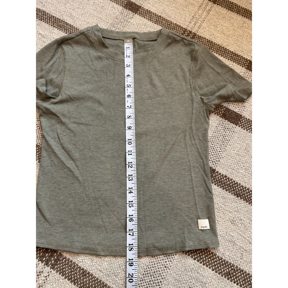 Vuori Pose Fitted Tee Rib Knit Green Crop Women’s Small Short Sleeve Shirt - Picture 4 of 6